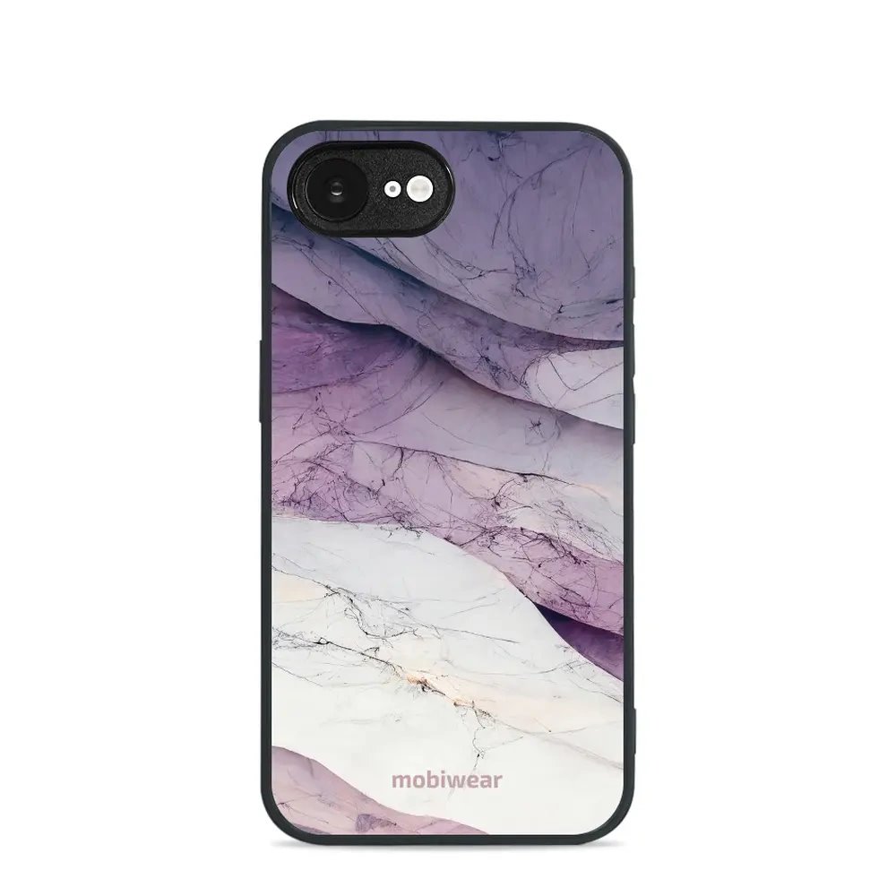 Lesklý kryt Mobiwear Glossy - Apple iPhone 16e / iPhone 17e - G028G - Bílý a fialový mramor