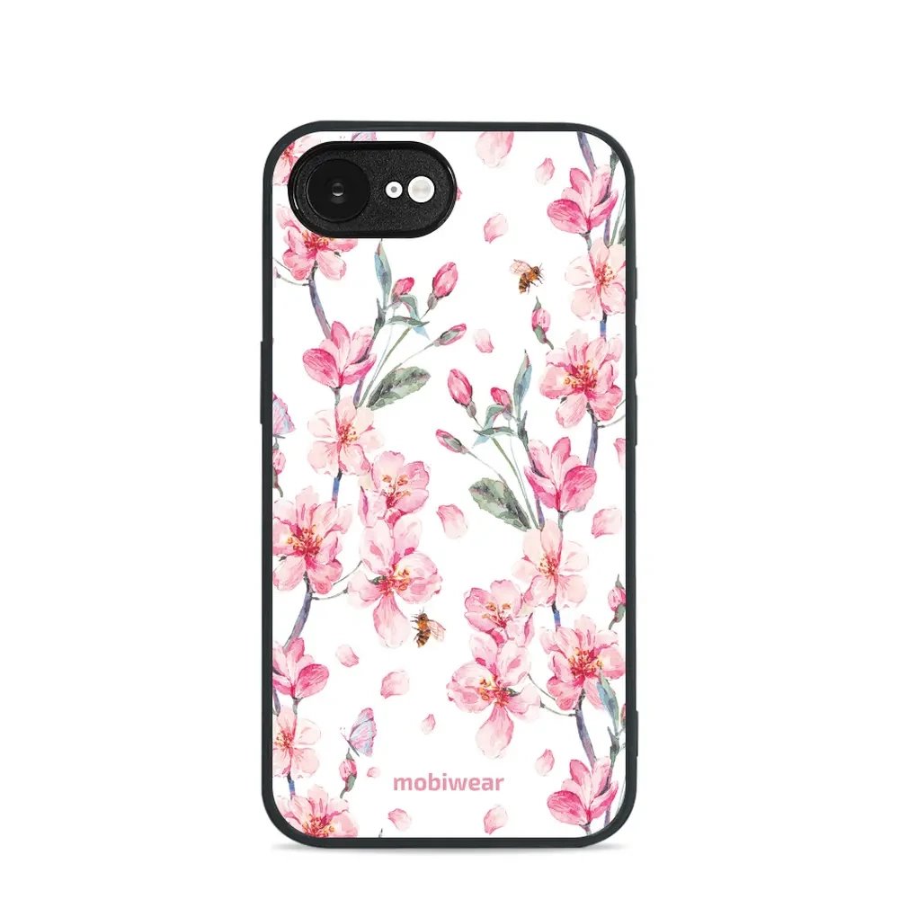 Lesklý kryt Mobiwear Glossy - Apple iPhone 16e / iPhone 17e - G033G - Růžové květy