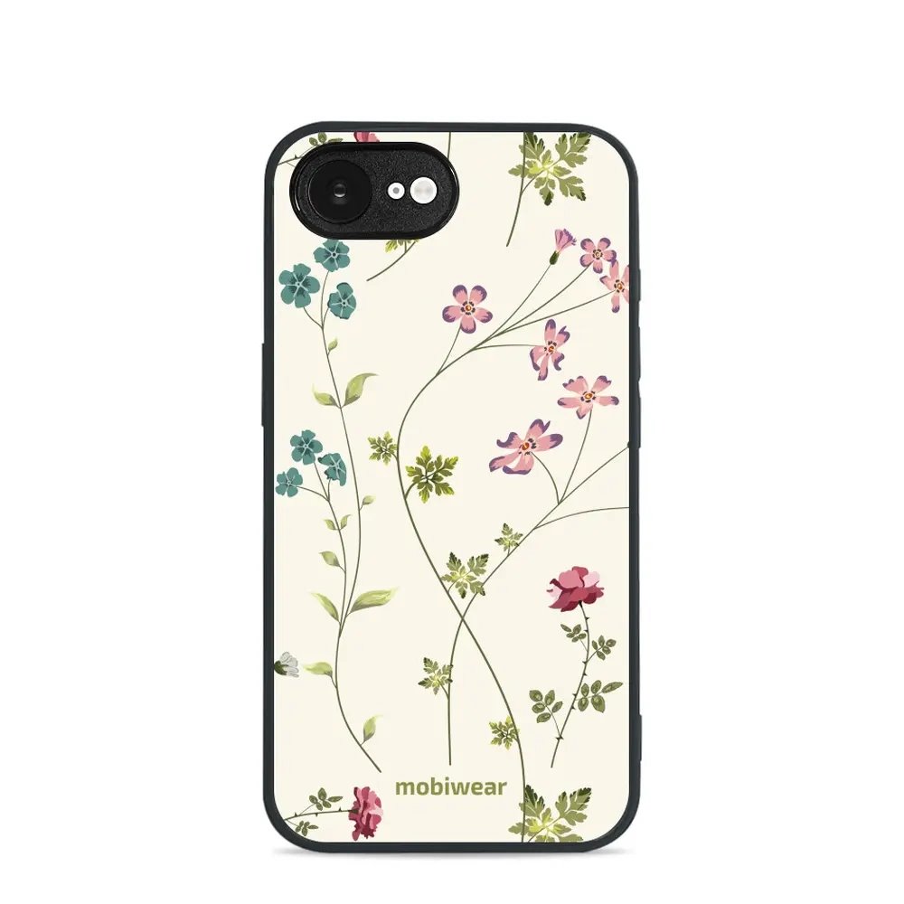 Lesklý kryt Mobiwear Glossy - Apple iPhone 16e / iPhone 17e - G035G - Tenké rostlinky s květy