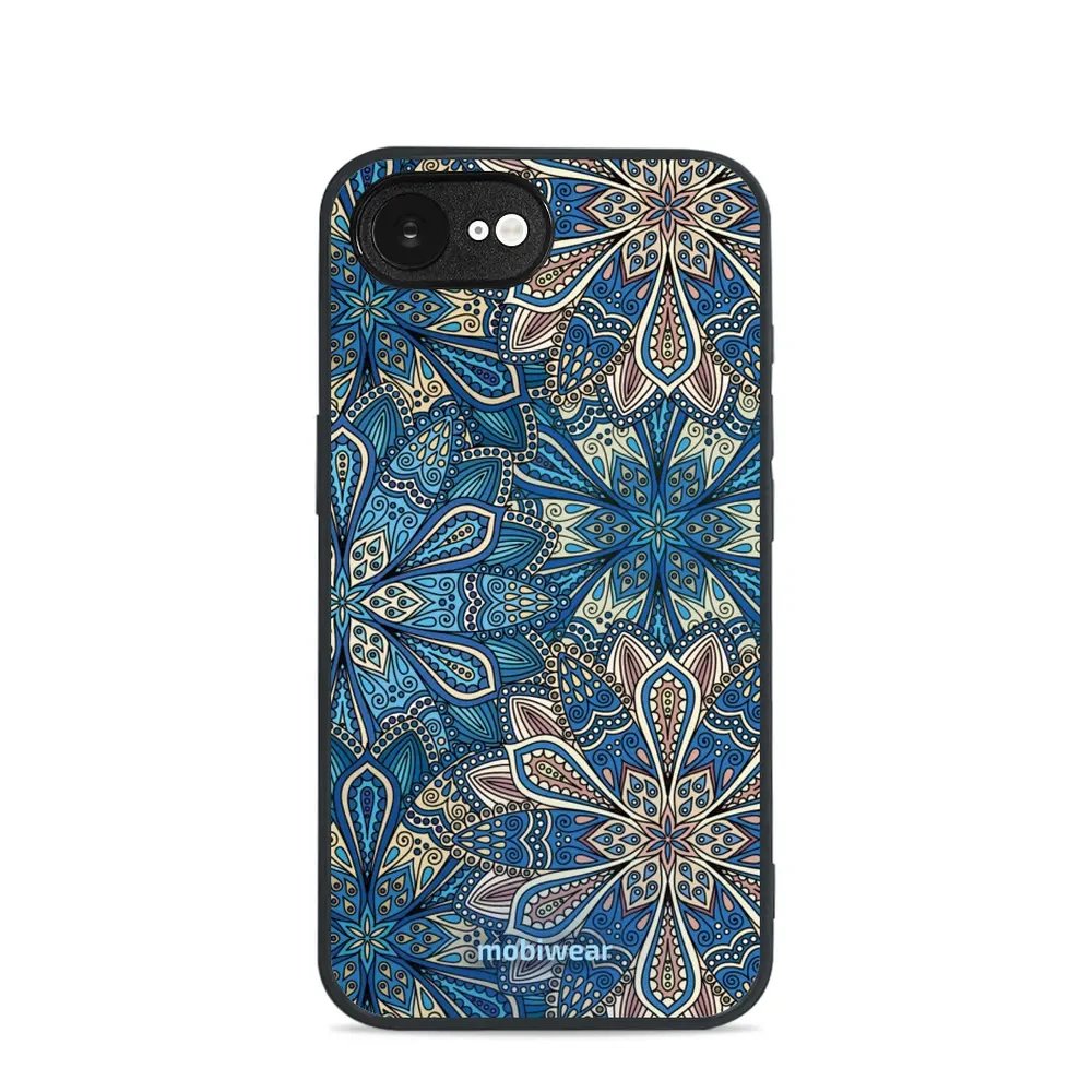 Lesklý kryt Mobiwear Glossy - Apple iPhone 16e / iPhone 17e - G038G - Modré mandala květy