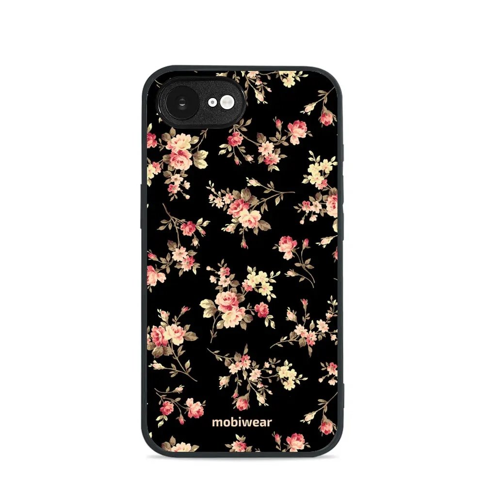 Lesklý kryt Mobiwear Glossy - Apple iPhone 16e / iPhone 17e - G039G - Květy na černé