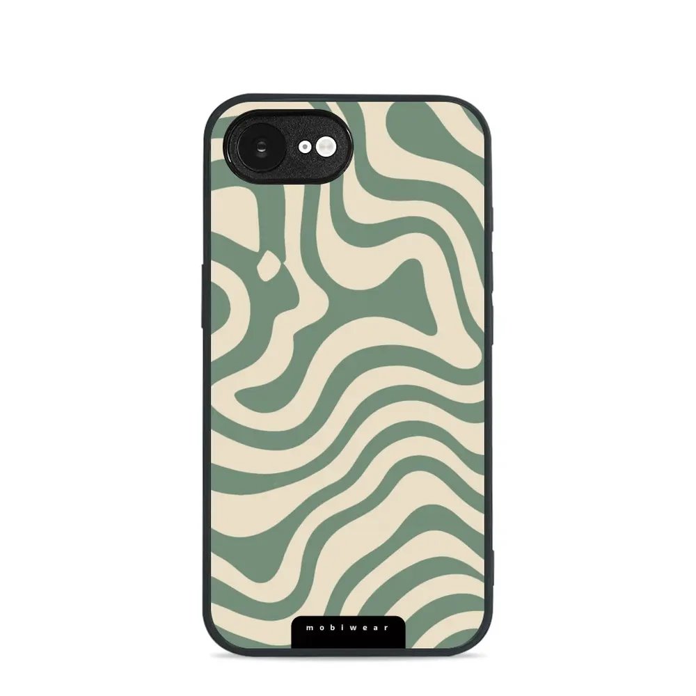 Lesklý kryt Mobiwear Glossy - Apple iPhone 16e / iPhone 17e - GA57G Zelené a béžové zkrouceniny
