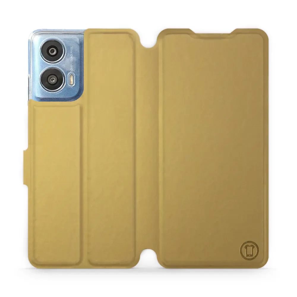 Flipové pouzdro Mobiwear - Motorola Moto G24 / Moto G04 - Zlatavé a šedé