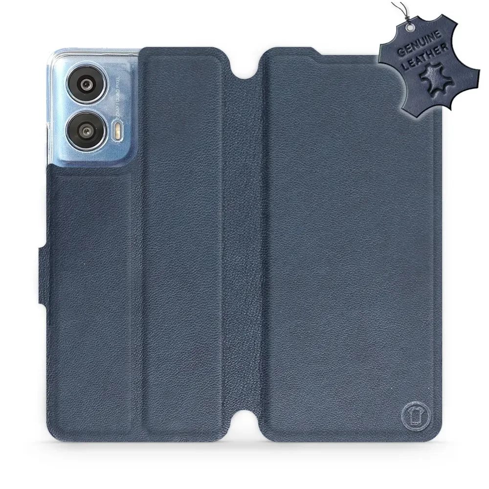 Kožené flip pouzdro Mobiwear - Motorola Moto G24 / Moto G04 - Modré