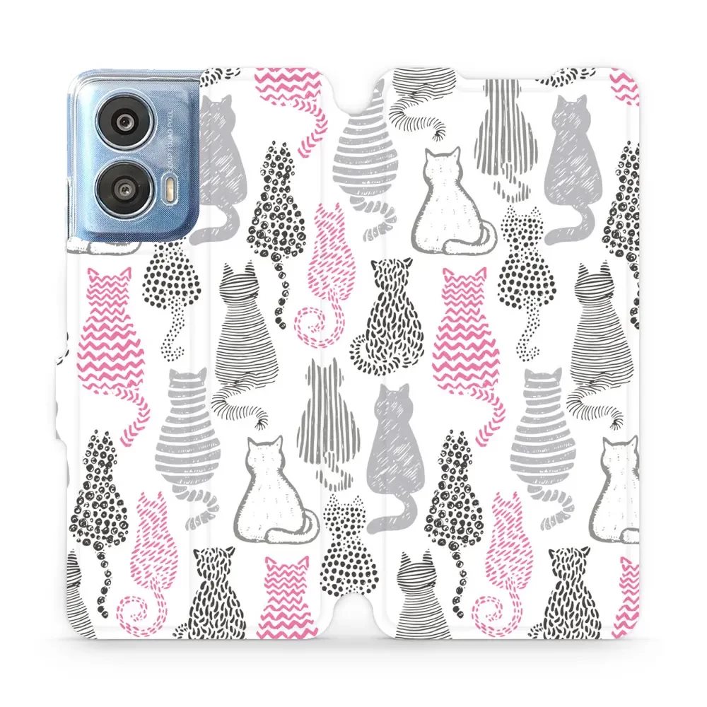 Flipové pouzdro Mobiwear - Motorola Moto G24 / Moto G04 - MX01S Kočičí zádíčka