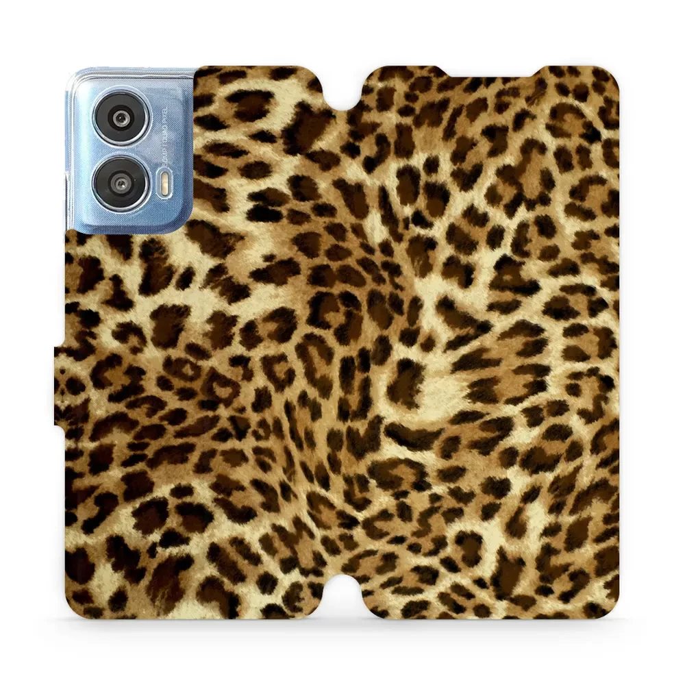 Flipové pouzdro Mobiwear - Motorola Moto G24 / Moto G04 - VA33P Leopardí vzor