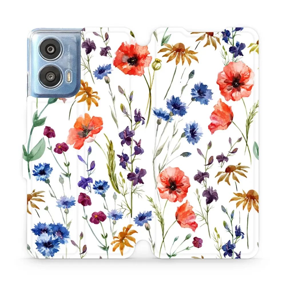 Flipové pouzdro Mobiwear - Motorola Moto G24 / Moto G04 - MP04S Luční kvítí