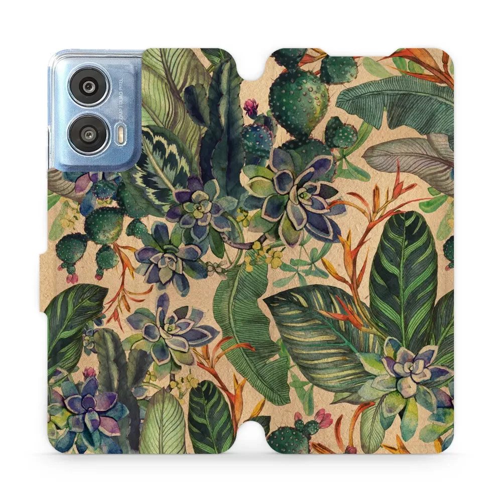 Flipové pouzdro Mobiwear - Motorola Moto G24 / Moto G04 - VP05S Sukulenty