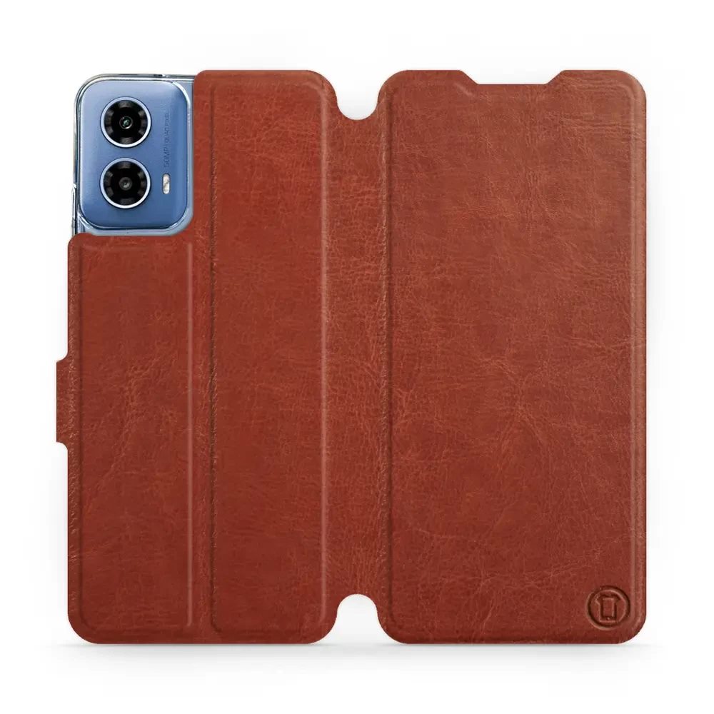 Flipové pouzdro Mobiwear - Motorola Moto G34 5G - Hnědé a šedé