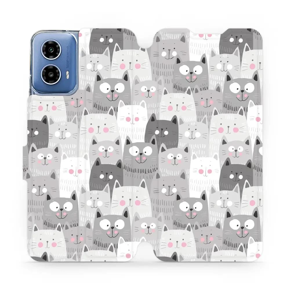 Flipové pouzdro Mobiwear - Motorola Moto G34 5G - M099P Kočičky