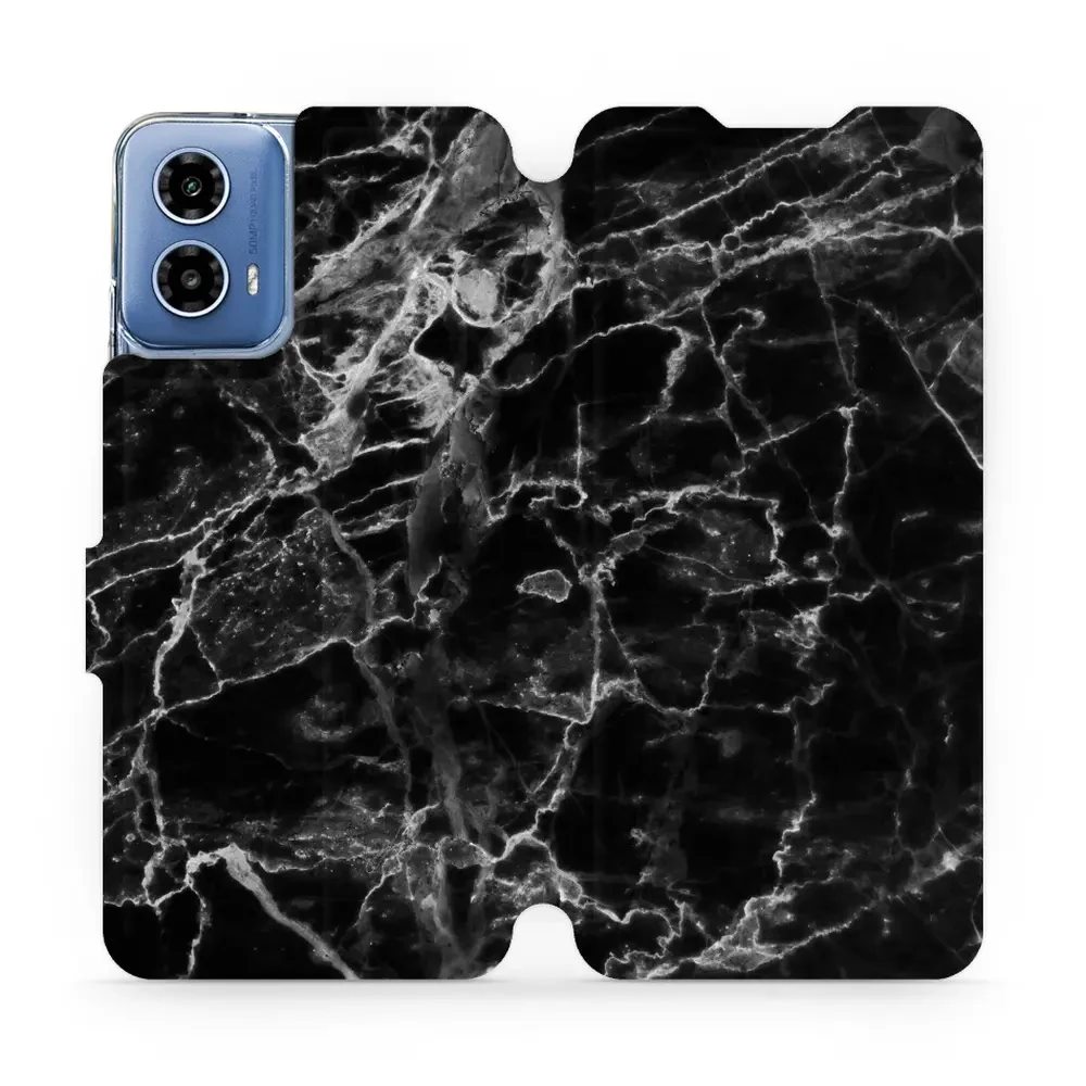 Flipové pouzdro Mobiwear - Motorola Moto G34 5G - V056P Černý mramor