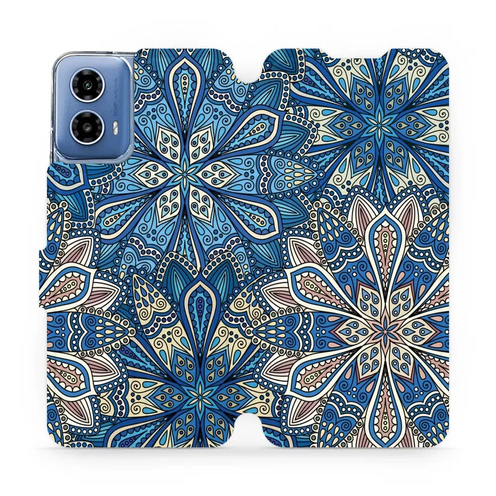 Flipové pouzdro Mobiwear - Motorola Moto G34 5G - V108P Modré mandala květy