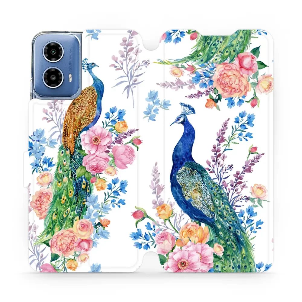 Flipové pouzdro Mobiwear - Motorola Moto G34 5G - MX08S Pávi