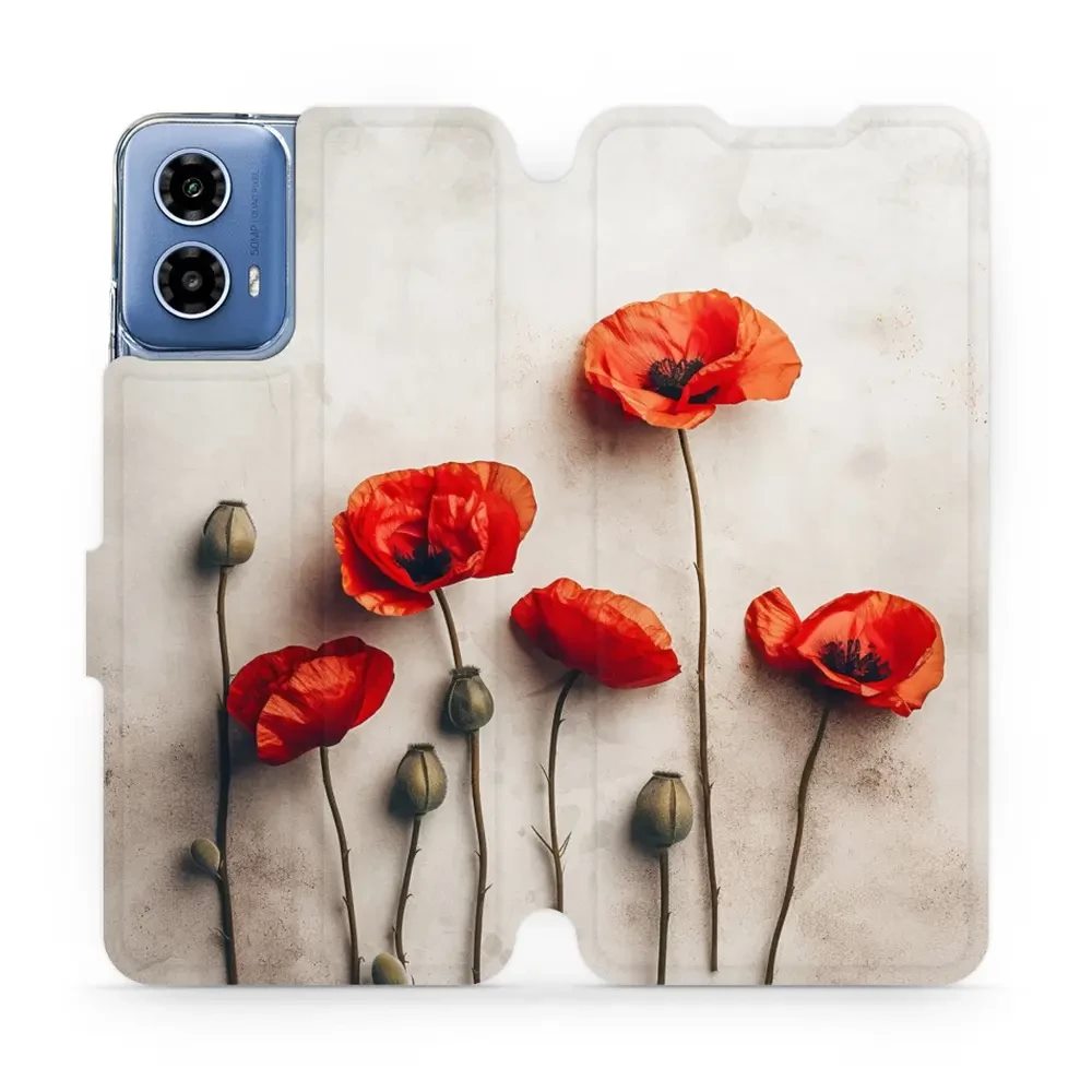 Flipové pouzdro Mobiwear - Motorola Moto G34 5G - VP42S Vlčí máky