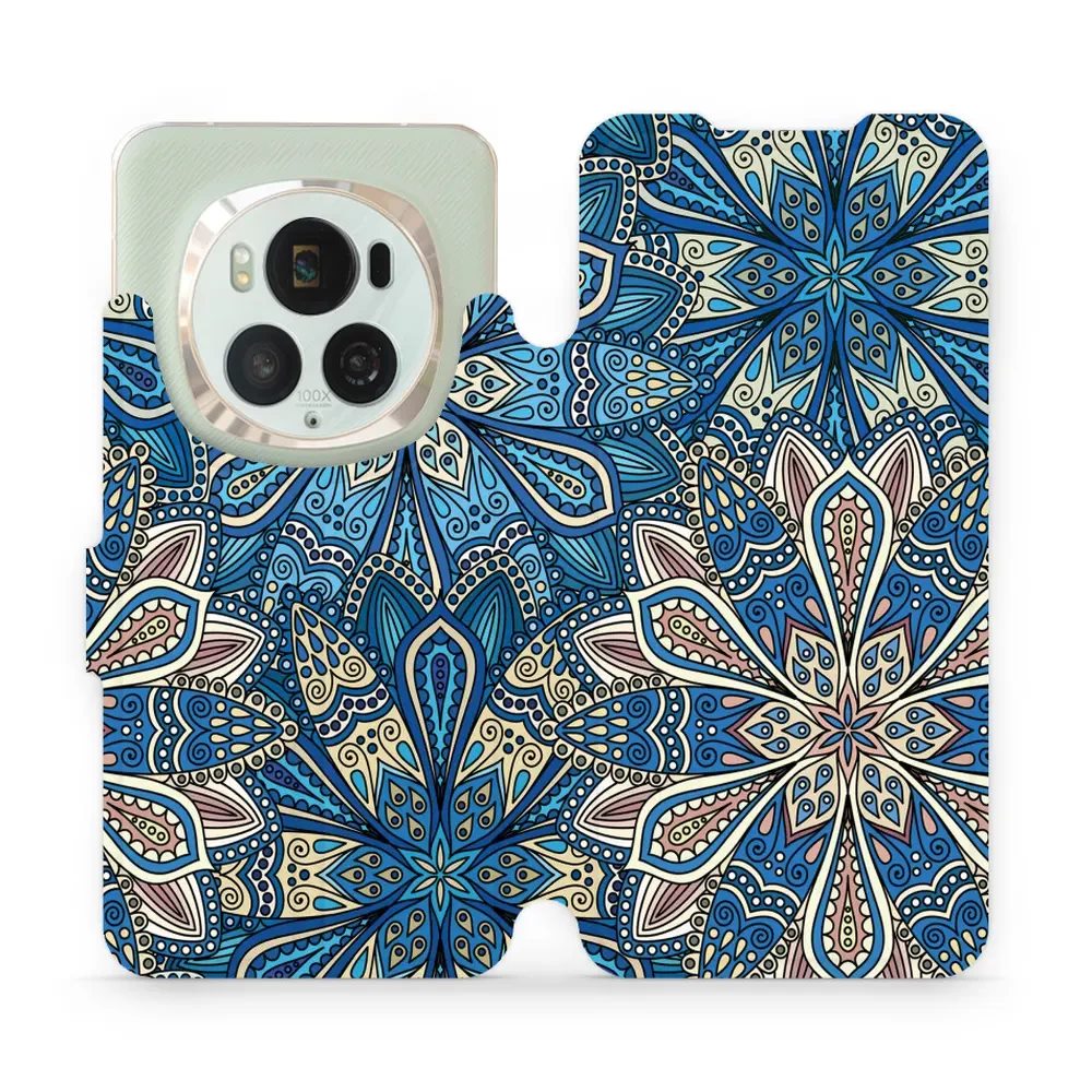 Flipové pouzdro Mobiwear - Honor Magic6 Pro - V108P Modré mandala květy