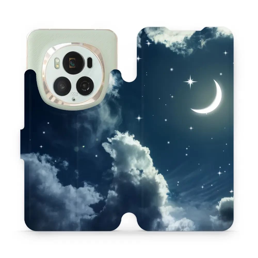 Flipové pouzdro Mobiwear - Honor Magic6 Pro - V145P Noční obloha s měsícem