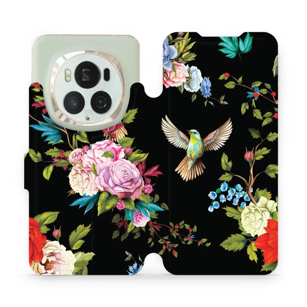 Flipové pouzdro Mobiwear - Honor Magic6 Pro - VD09S Ptáčci a květy