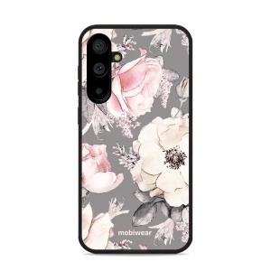 Lesklý kryt Mobiwear Glossy - Samsung Galaxy S23 FE - G034G - Květy na šedém pozadí