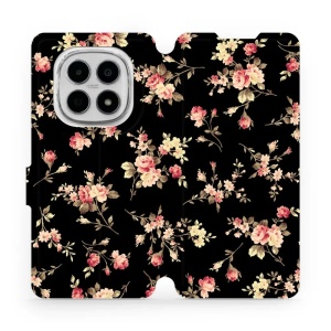 Flipové pouzdro Mobiwear - Xiaomi Redmi Note 15 4G - VD02S Květy na černé