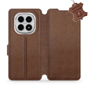 Kožené flip pouzdro Mobiwear - Xiaomi Redmi Note 15 4G - Hnědé