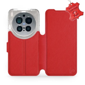 Kožené flip pouzdro Mobiwear - Vivo X300 Pro - Červené