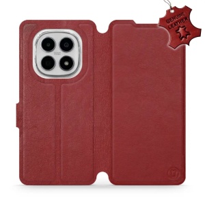 Kožené flip pouzdro Mobiwear - Xiaomi Redmi Note 15 4G - Tmavě červené