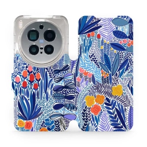 Flipové pouzdro Mobiwear - Vivo X300 Pro - MP03P Modrá květena