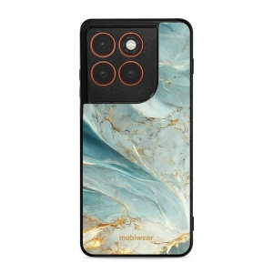 Lesklý kryt Mobiwear Glossy - Motorola Edge 70 - G022G Zelenkavý a zlatavý mramor