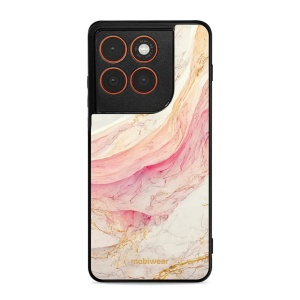Lesklý kryt Mobiwear Glossy - Motorola Edge 70 - G027G - Růžový a zlatavý mramor