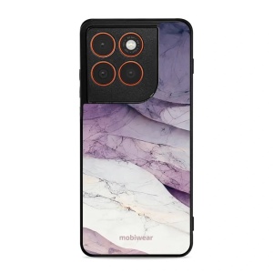 Lesklý kryt Mobiwear Glossy - Motorola Edge 70 - G028G - Bílý a fialový mramor