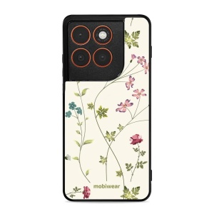 Lesklý kryt Mobiwear Glossy - Motorola Edge 70 - G035G - Tenké rostlinky s květy