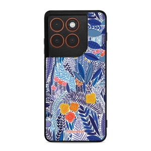 Lesklý kryt Mobiwear Glossy - Motorola Edge 70 - G037G - Modrá květena