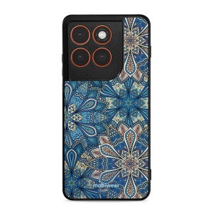 Lesklý kryt Mobiwear Glossy - Motorola Edge 70 - G038G - Modré mandala květy