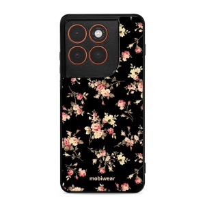 Lesklý kryt Mobiwear Glossy - Motorola Edge 70 - G039G - Květy na černé
