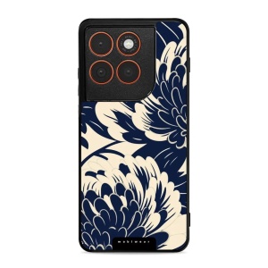 Lesklý kryt Mobiwear Glossy - Motorola Edge 70 - GA40G Modré a béžové květy