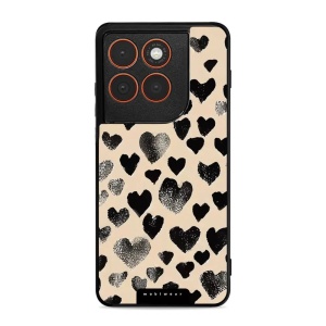 Lesklý kryt Mobiwear Glossy - Motorola Edge 70 - GA51G Černá srdíčka