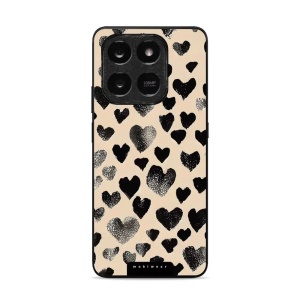 Lesklý kryt Mobiwear Glossy - Honor X7d / Honor 400 Smart- GA51G Černá srdíčka
