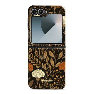 Odolný obal Mobiwear Elite Pro - Samsung Galaxy Z Flip 7 FE - E174E Béžová a oranžová kvítka