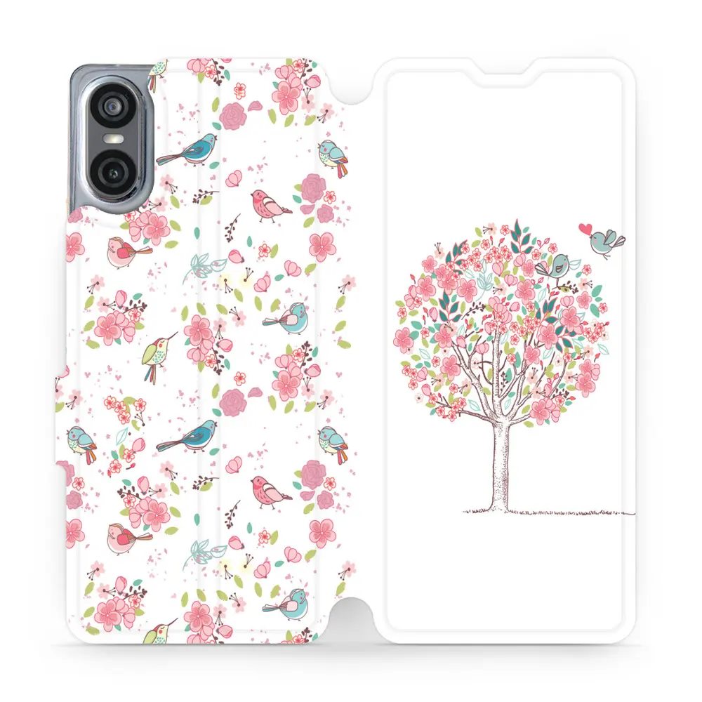 Flipové pouzdro Mobiwear - Sony Xperia 10 VI - M120S Strom a ptáčci