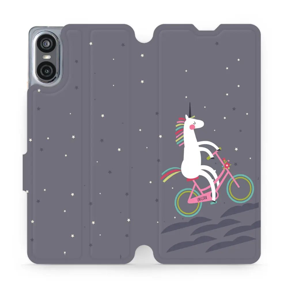 Flipové pouzdro Mobiwear - Sony Xperia 10 VI - V024P Jednorožec na kole