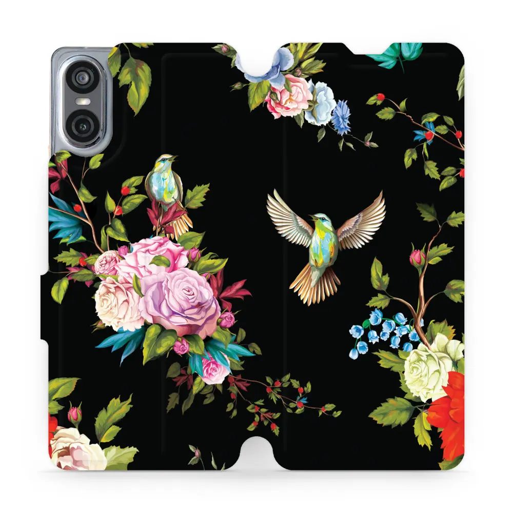 Flipové pouzdro Mobiwear - Sony Xperia 10 VI - VD09S Ptáčci a květy