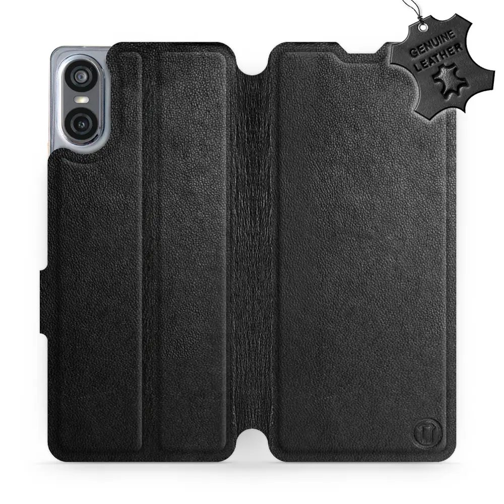 Kožené flip pouzdro Mobiwear - Sony Xperia 10 VI - Černé