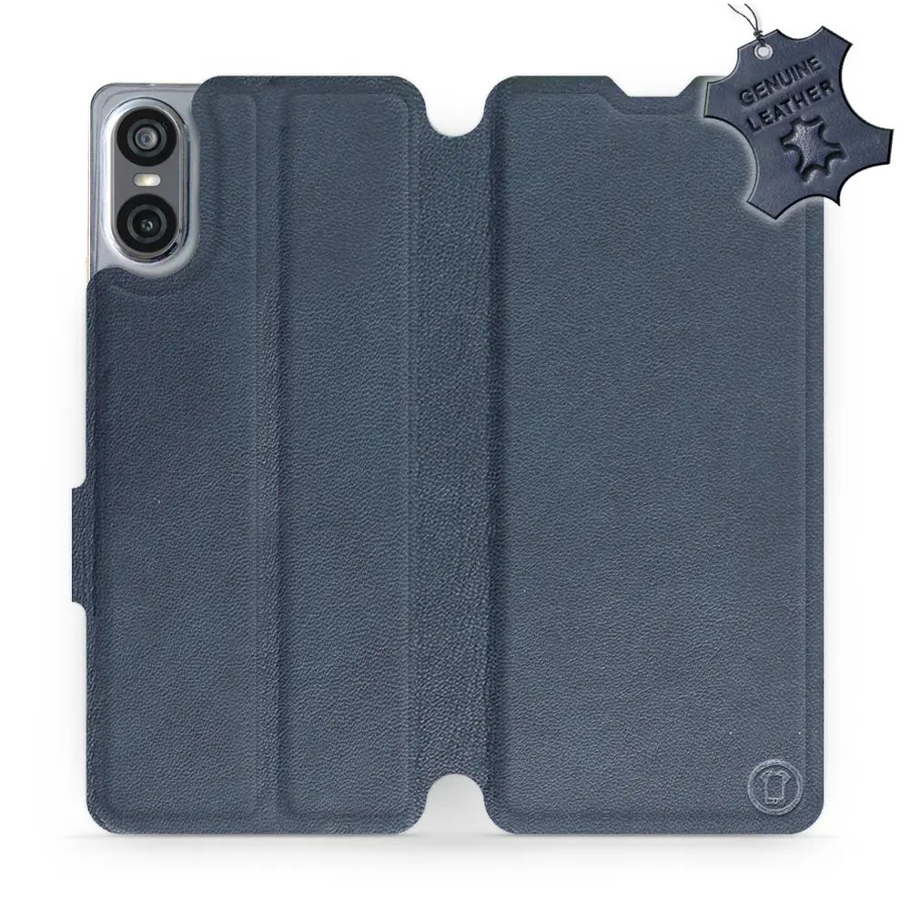 Kožené flip pouzdro Mobiwear - Sony Xperia 10 VI - Modré