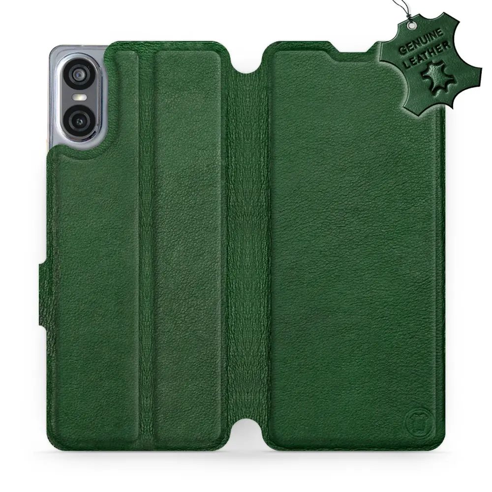 Kožené flip pouzdro Mobiwear - Sony Xperia 10 VI - Zelené