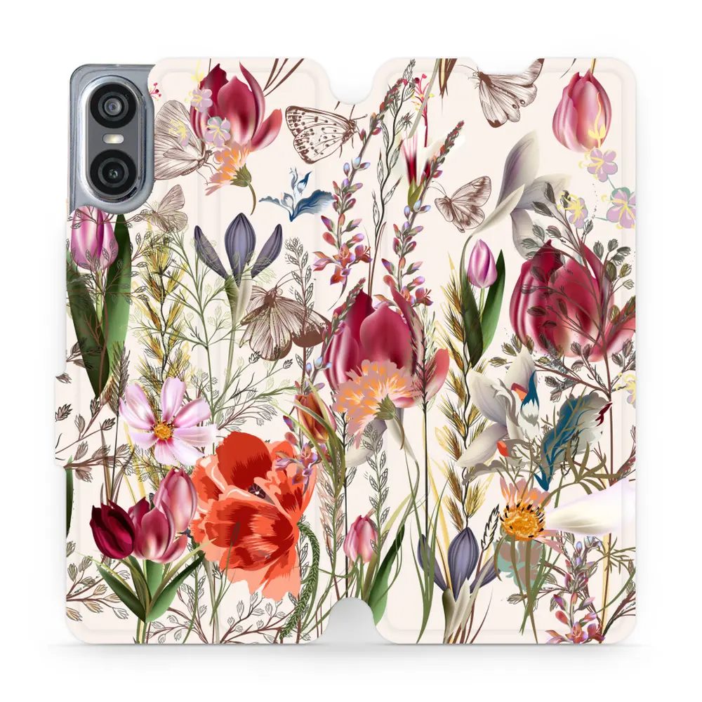 Flipové pouzdro Mobiwear - Sony Xperia 10 VI - MP01S Rozkvetlá louka