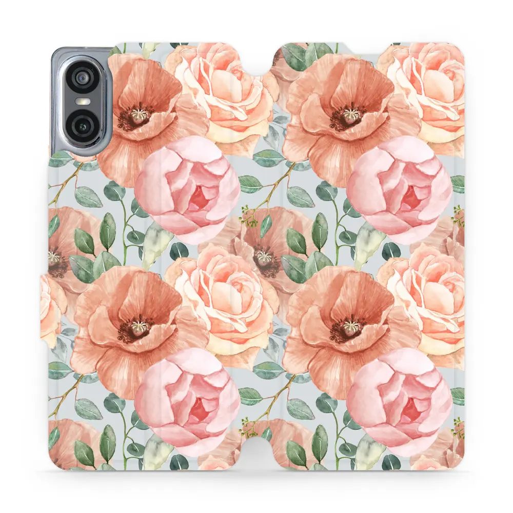 Flipové pouzdro Mobiwear - Sony Xperia 10 VI - MP02S Pastelové květy