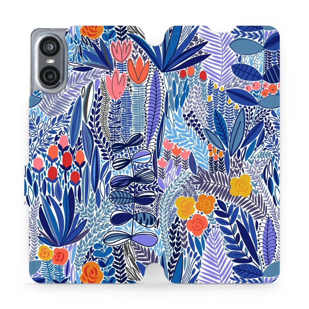 Flipové pouzdro Mobiwear - Sony Xperia 10 VI - MP03P Modrá květena