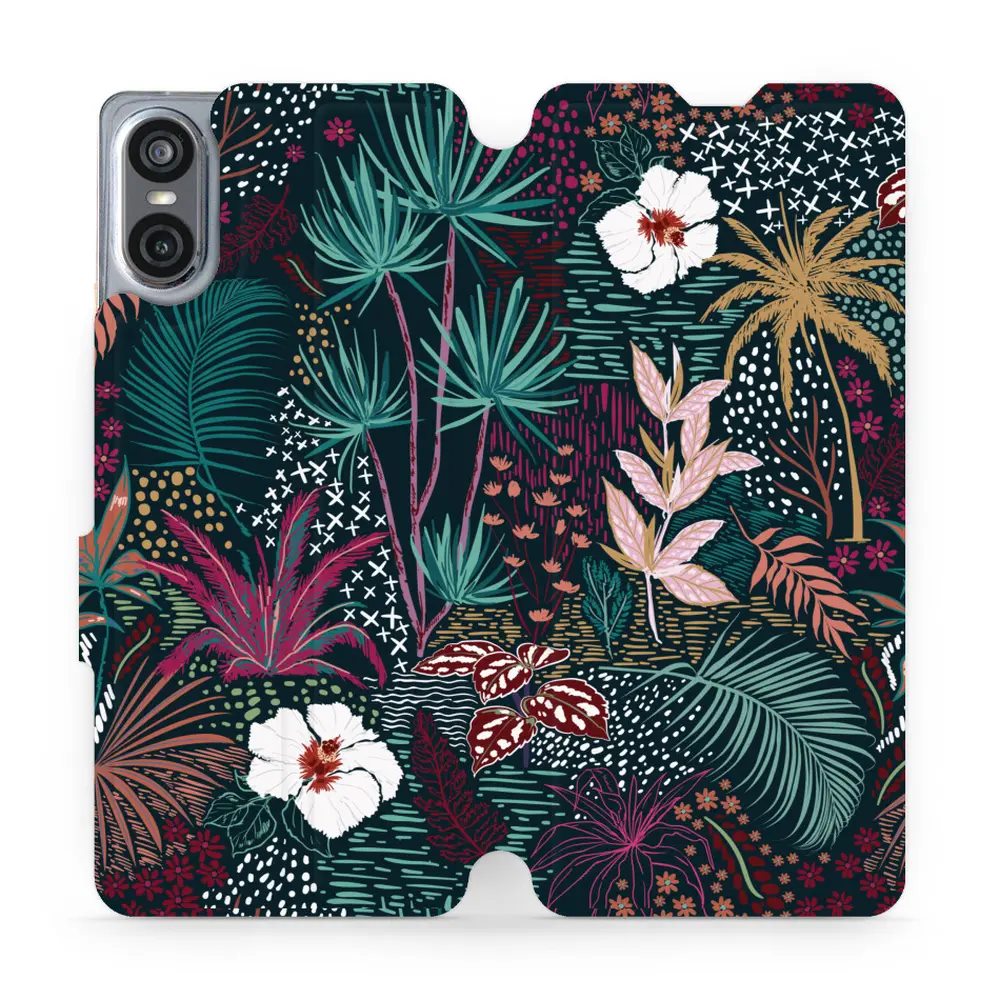 Flipové pouzdro Mobiwear - Sony Xperia 10 VI - VP13S Temná flóra