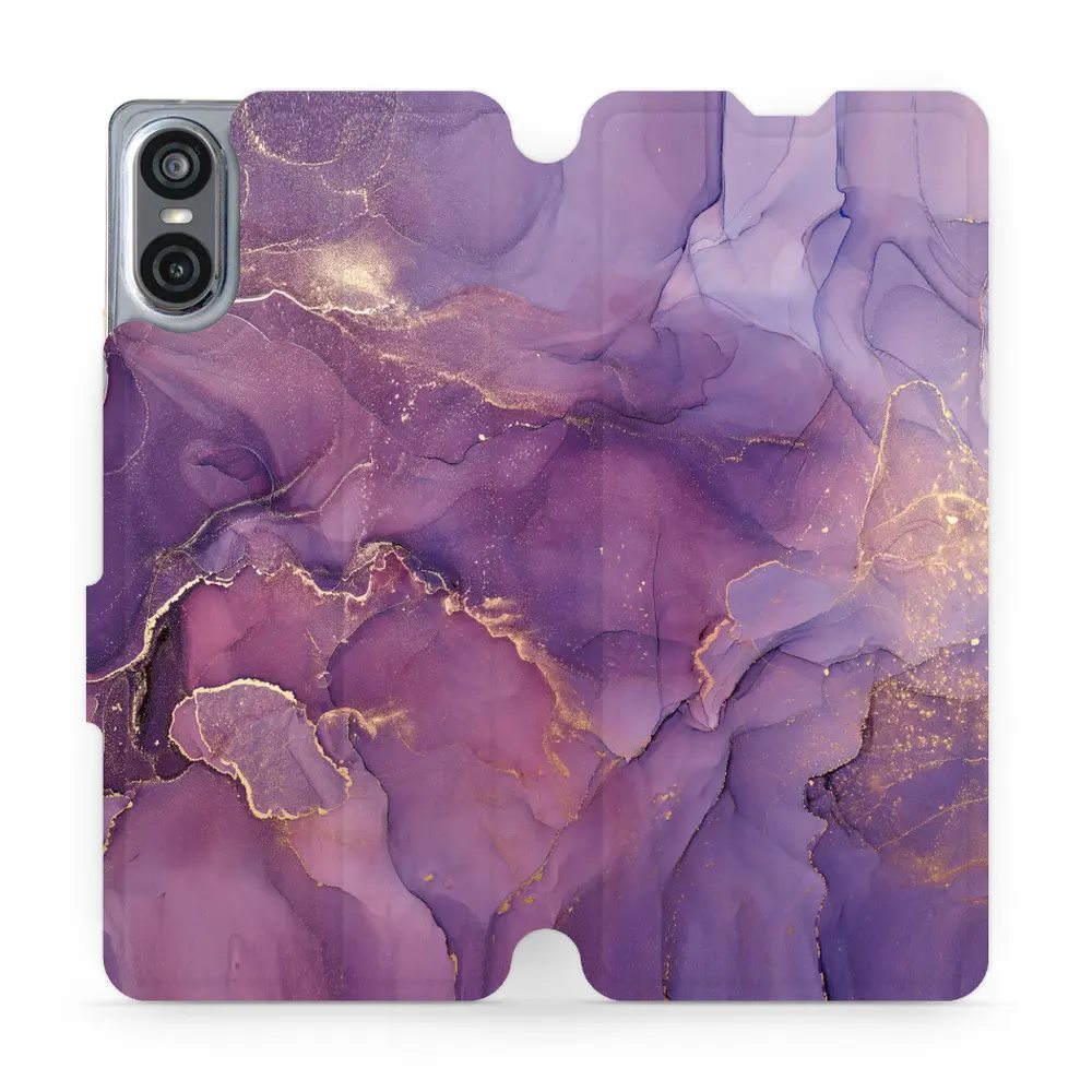 Flipové pouzdro Mobiwear - Sony Xperia 10 VI - VP20S Fialový mramor