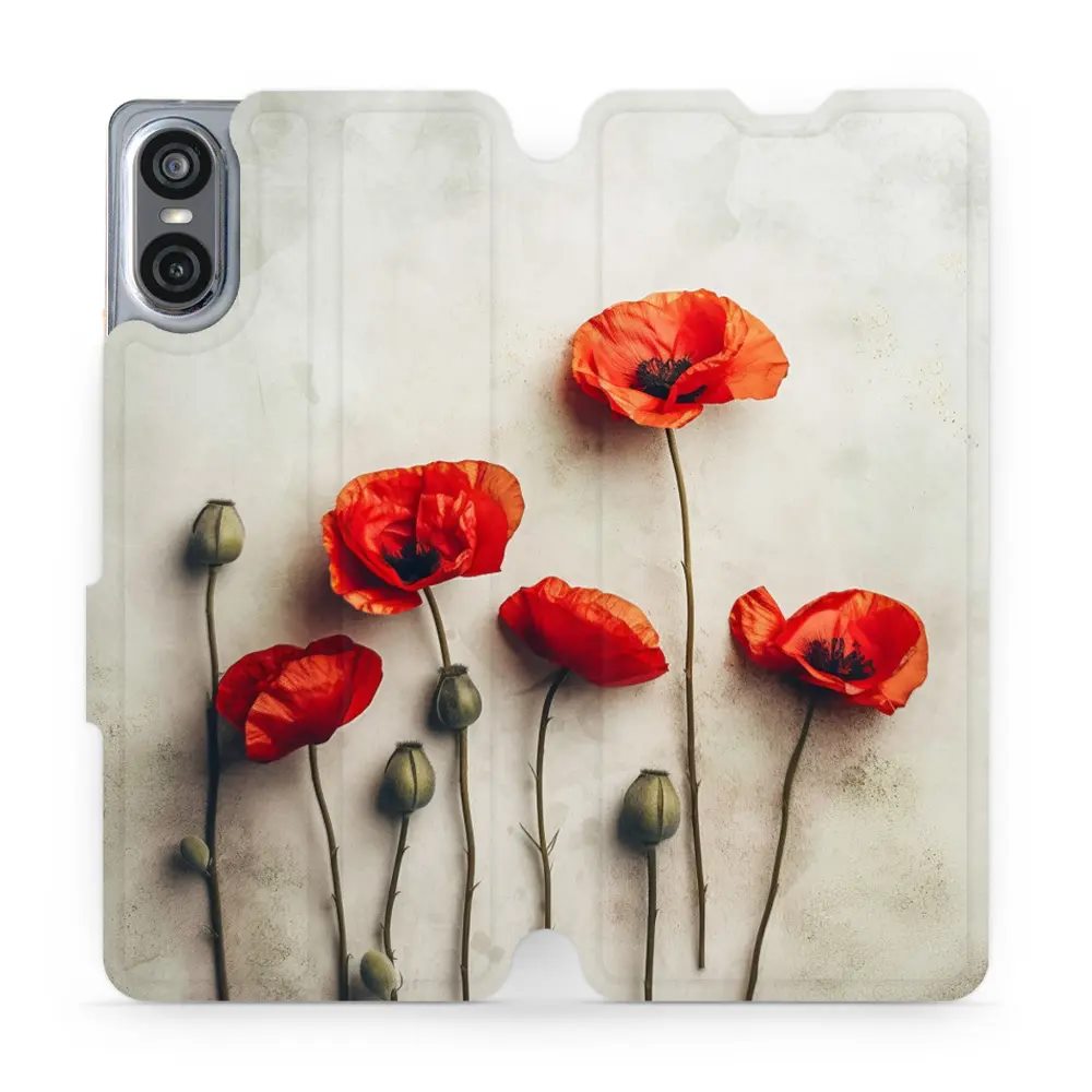 Flipové pouzdro Mobiwear - Sony Xperia 10 VI - VP42S Vlčí máky